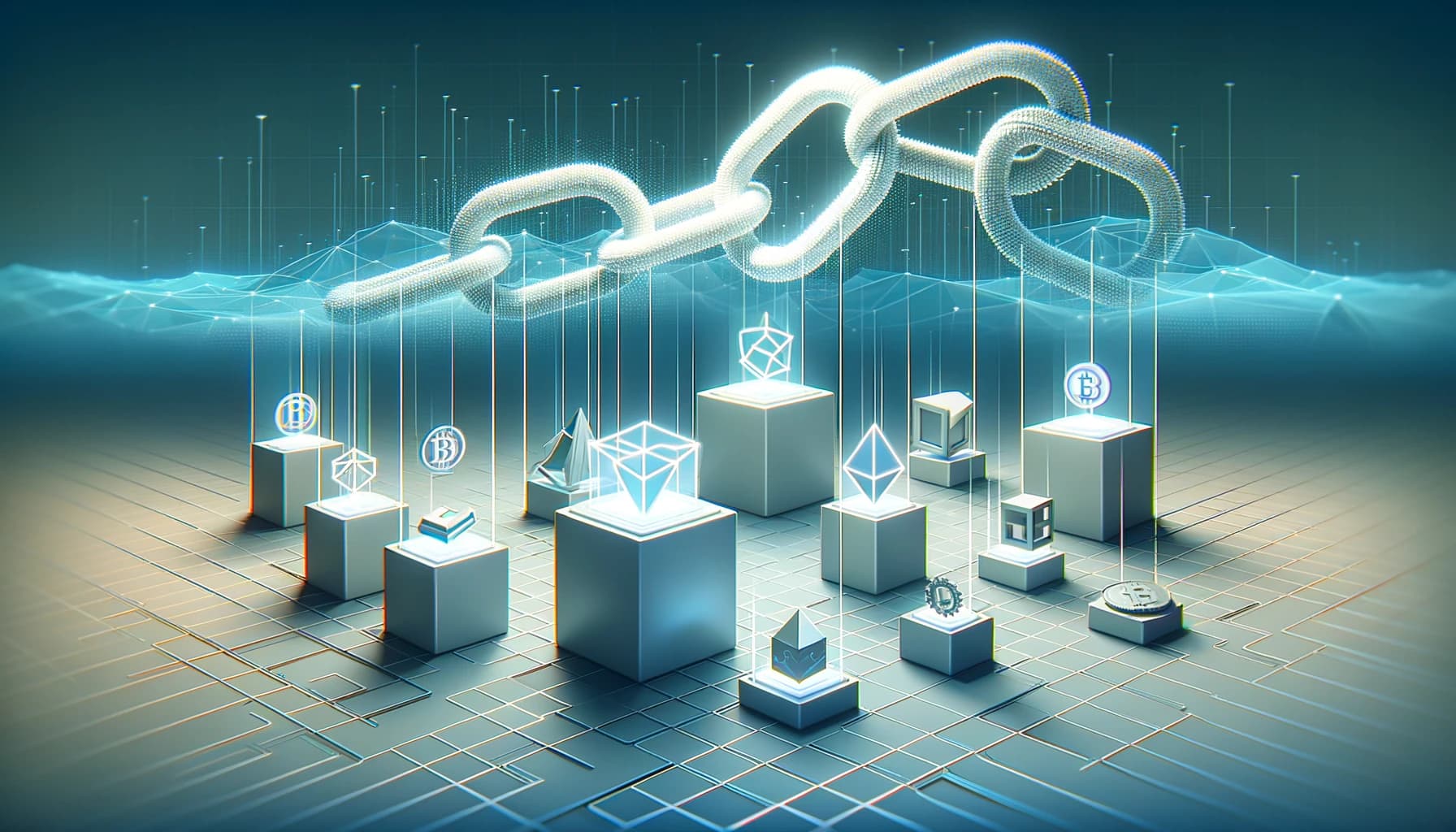 Conceptual illustration of real-world assets being converted into digital tokens on a blockchain network